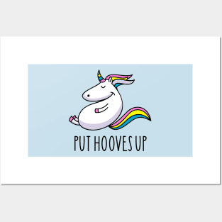 Unicorn hooves up Posters and Art